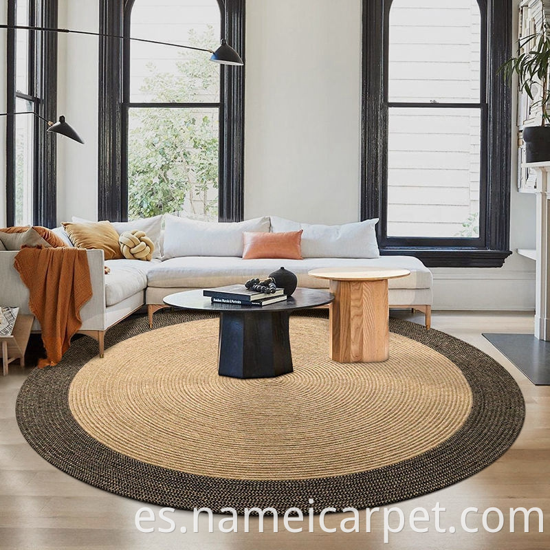 Living Room Jute Hemp Braided Woven Carpet Area Rugs